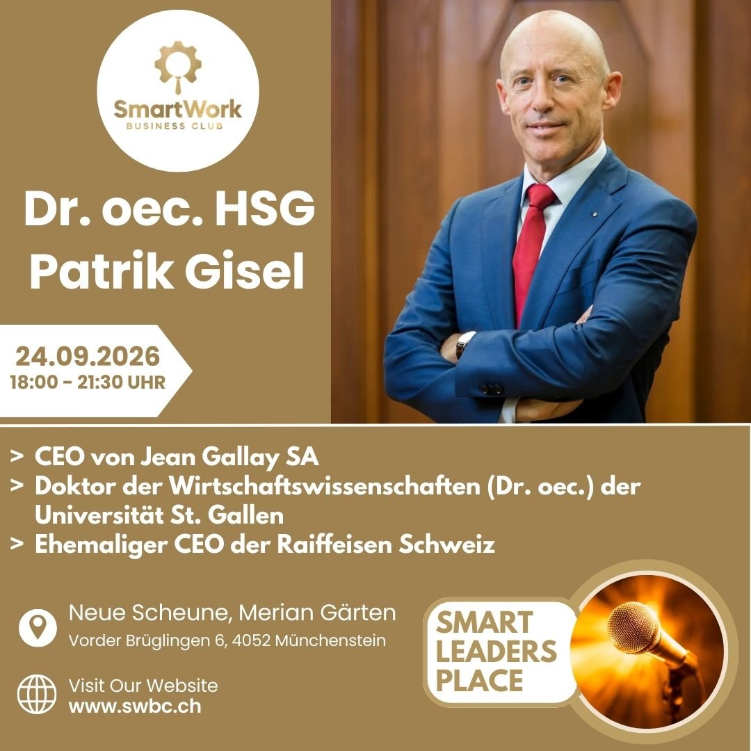 Event poster with Dr. Patrik Gisel for September 24, 2026