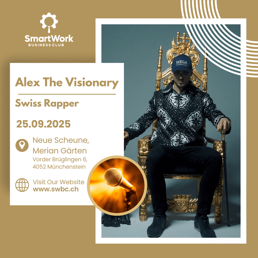 Event poster for Alex the Visionary with Event moment