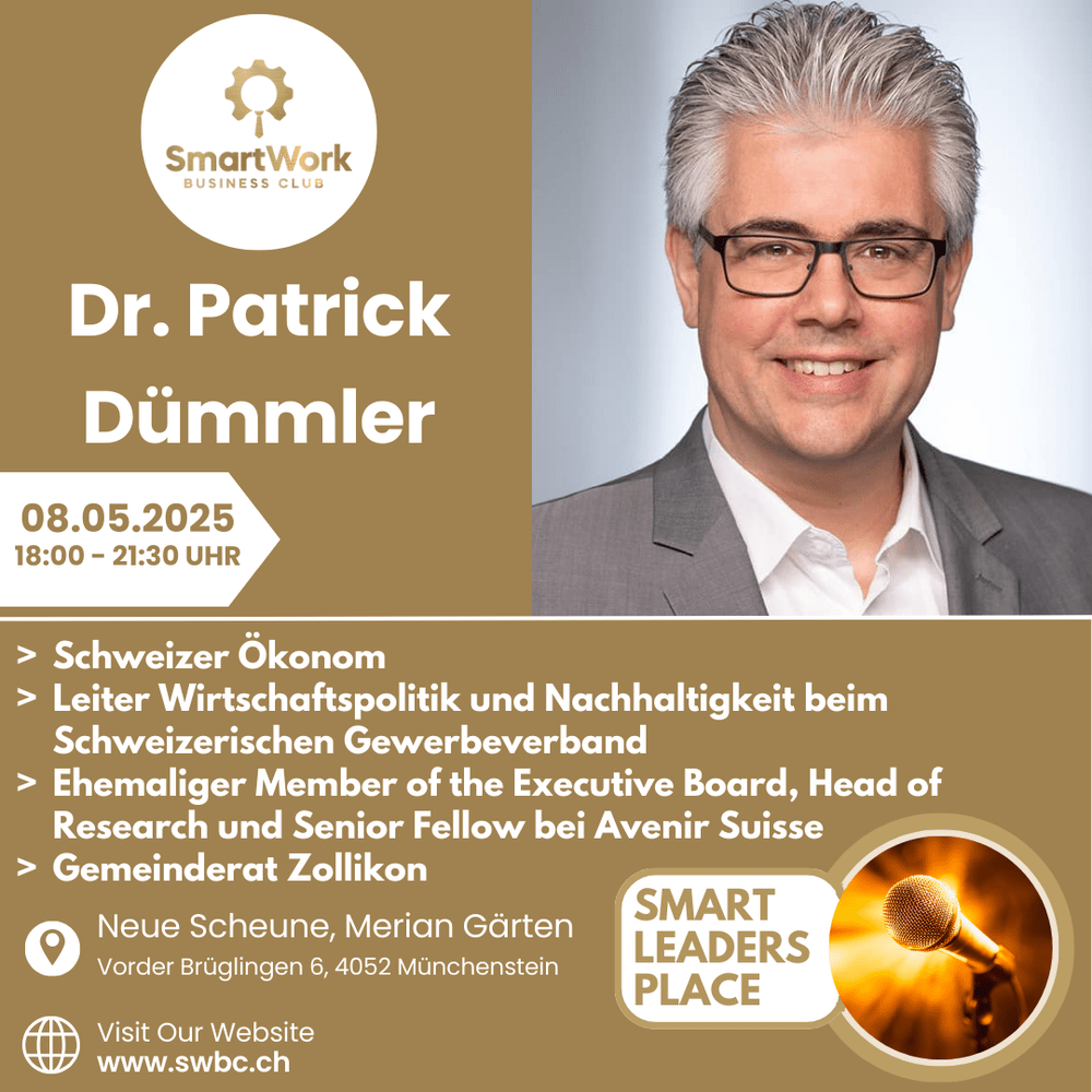 Event poster for Economy and markets with Dr. Patrick Dümmler