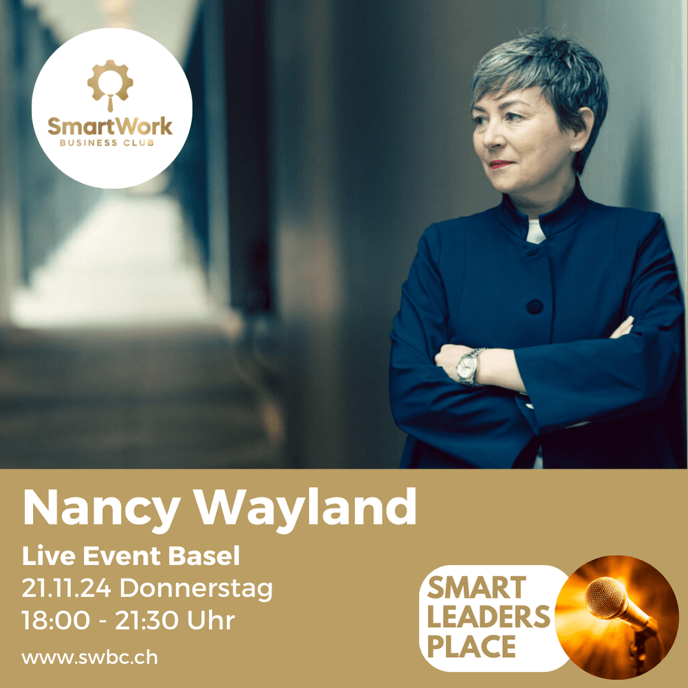 Event poster for Nancy Wayland with Smart Leaders Place