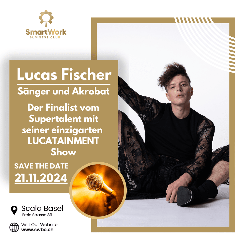 Event poster for Lucatainment Show with Lucas Fischer