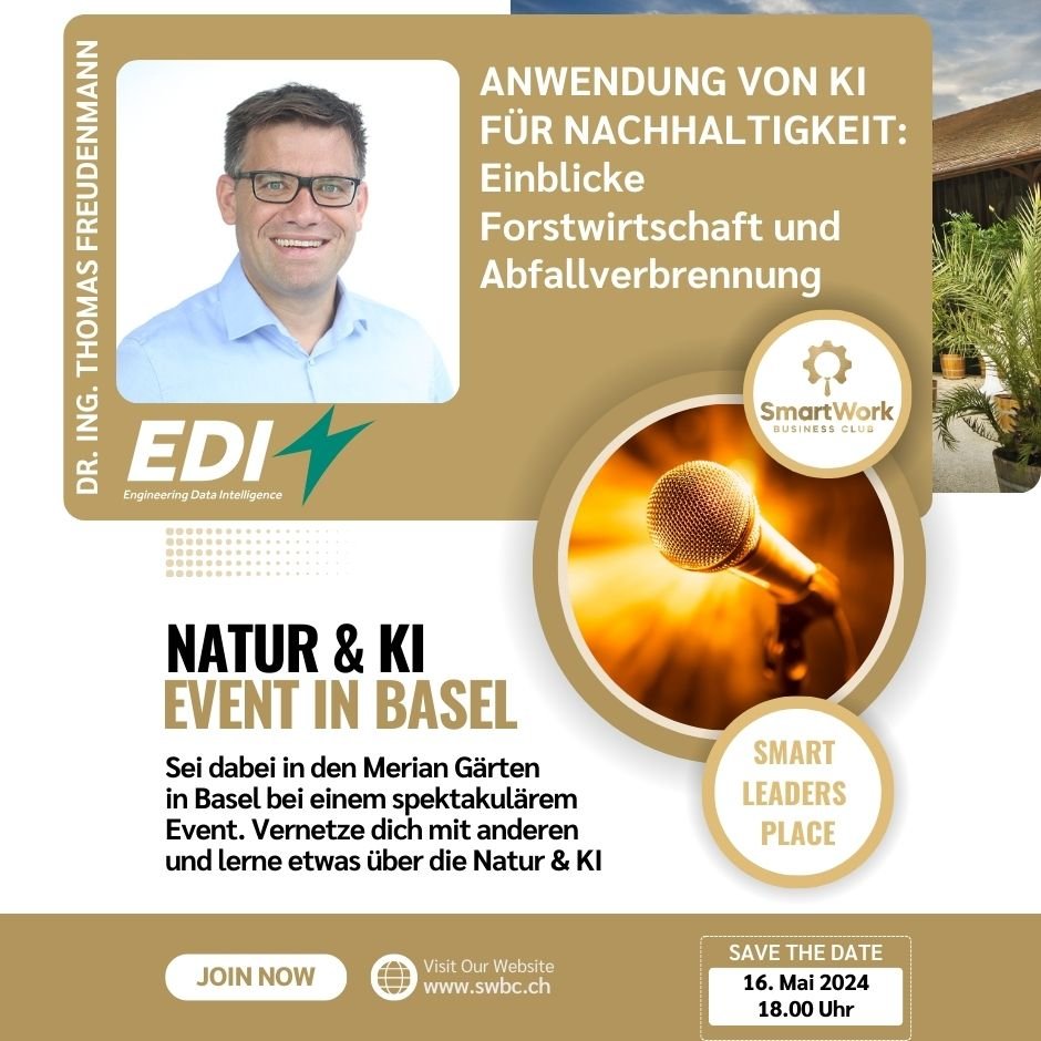 Event poster for Nature, technology & AI with Dr. Ing. Thomas Freudenmann