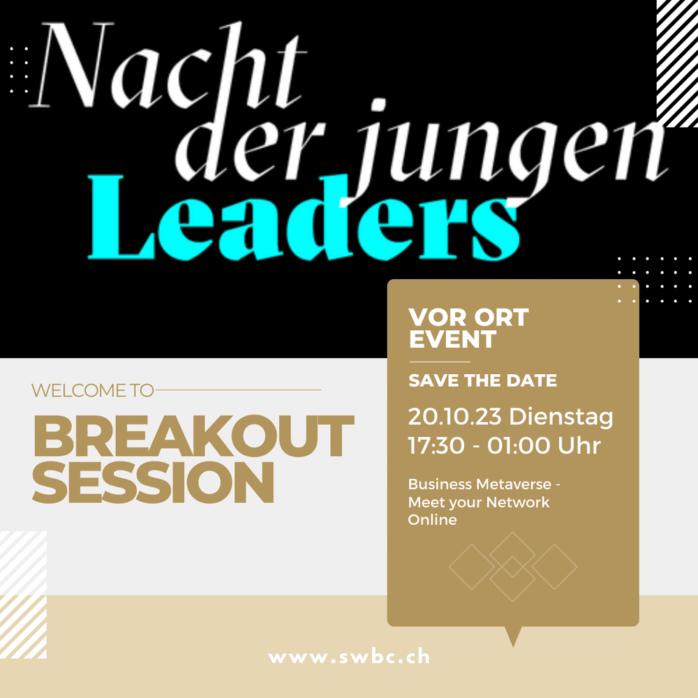 Event poster for Night of the Young Leaders with Business metaverse and online networking